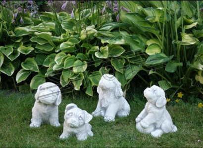 Garten Dekoration Weiß Hund Terrasse Stein Figuren Dekorative Statue Figur